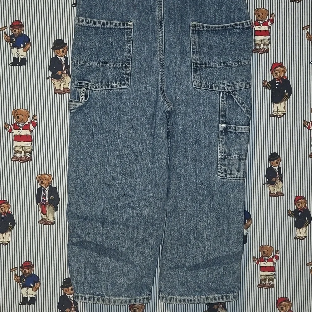 Vintage OshKosh B'gosh Blue Denim Carpenter Overalls for Kids Size 4/4T